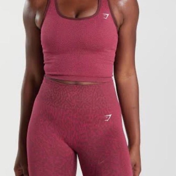 Gymshark Other - Gymshark Berry Seamless Ribbed Crop Tank and High-Waist Leggings Set